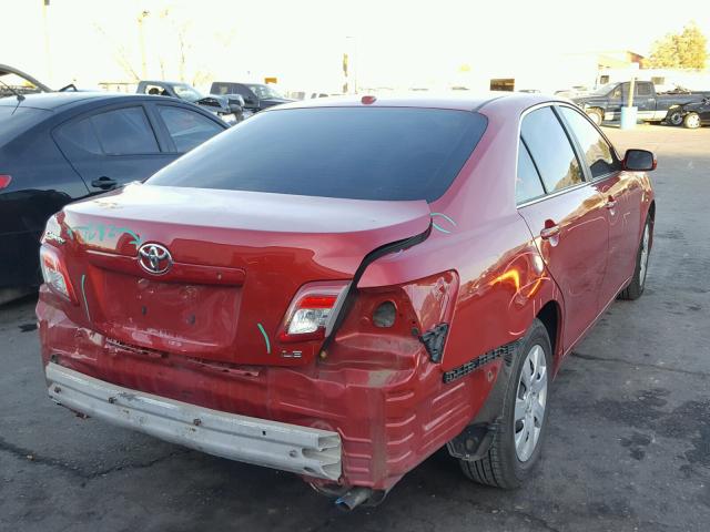 4T4BF3EKXAR035255 - 2010 TOYOTA CAMRY BASE RED photo 4