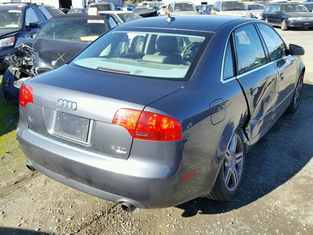 WAUDF78E57A088313 - 2007 AUDI A4 2.0T QU GRAY photo 4