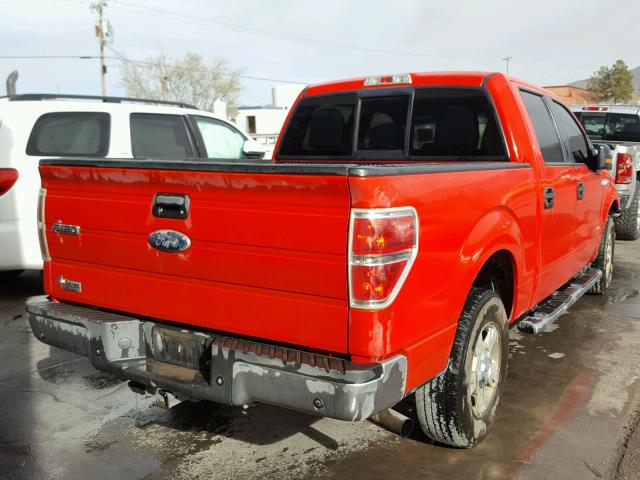 1FTFW1CT8BFA59589 - 2011 FORD F150 SUPER RED photo 4