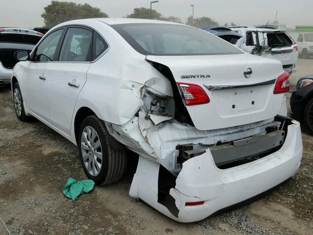 3N1AB7AP0FY314784 - 2015 NISSAN SENTRA S WHITE photo 3