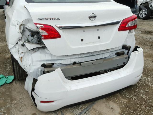 3N1AB7AP0FY314784 - 2015 NISSAN SENTRA S WHITE photo 9