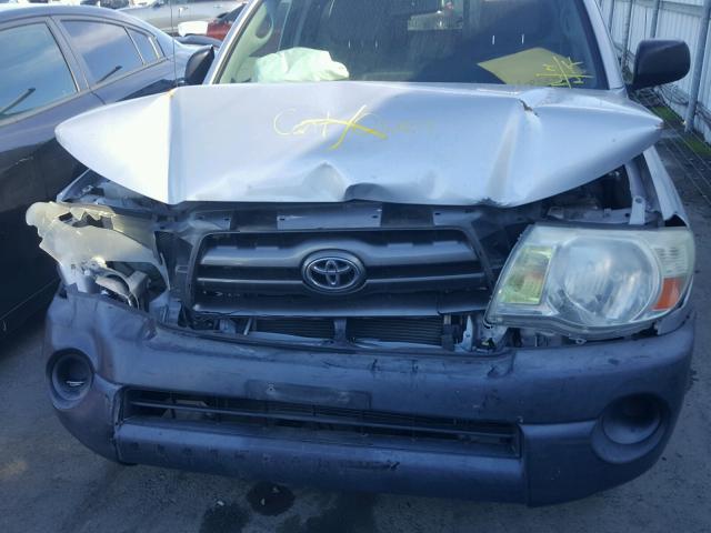 5TENX22N49Z637279 - 2009 TOYOTA TACOMA SILVER photo 7