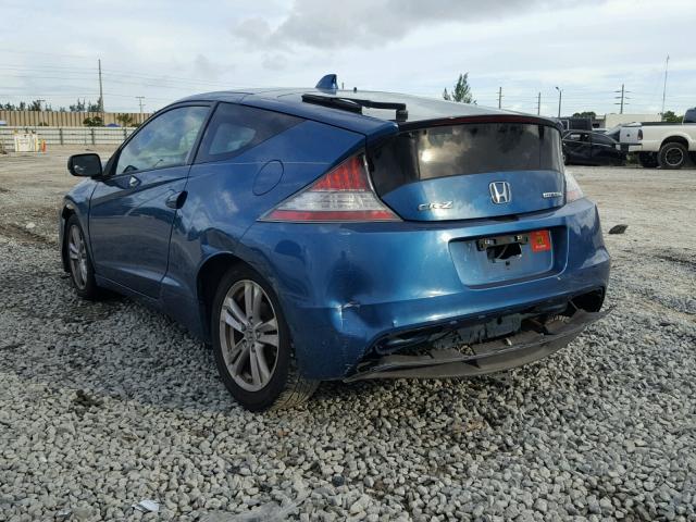 JHMZF1D65BS001340 - 2011 HONDA CR-Z EX BLUE photo 3