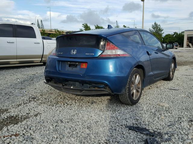 JHMZF1D65BS001340 - 2011 HONDA CR-Z EX BLUE photo 4