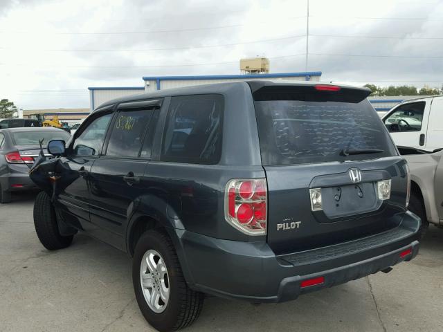 5FNYF28196B042140 - 2006 HONDA PILOT LX GRAY photo 3