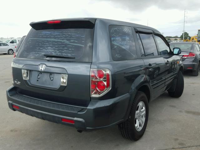 5FNYF28196B042140 - 2006 HONDA PILOT LX GRAY photo 4