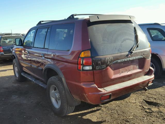 JA4MT31H9YP013521 - 2000 MITSUBISHI MONTERO SP BURGUNDY photo 3