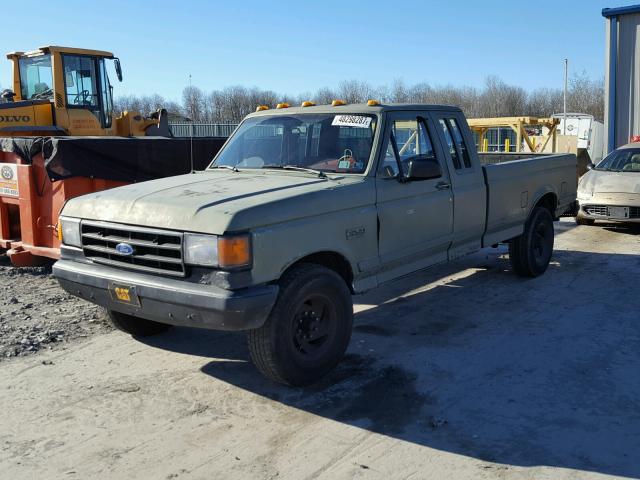 1FTHX25H1JKB09825 - 1988 FORD F250 GREEN photo 2