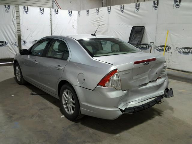 3FAHP0GA9CR440497 - 2012 FORD FUSION S SILVER photo 3