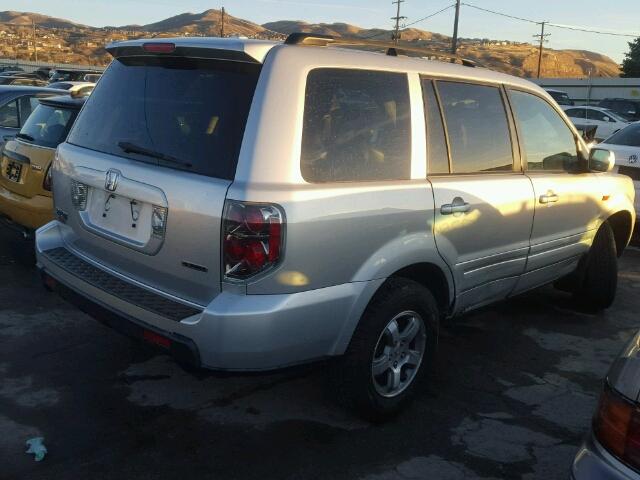 2HKYF18537H539233 - 2007 HONDA PILOT EXL SILVER photo 4