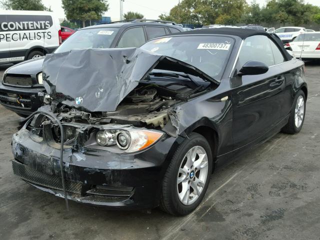 WBAUN13528VH77634 - 2008 BMW 128 I BLACK photo 2