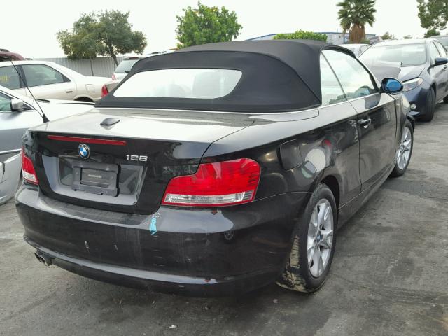 WBAUN13528VH77634 - 2008 BMW 128 I BLACK photo 4