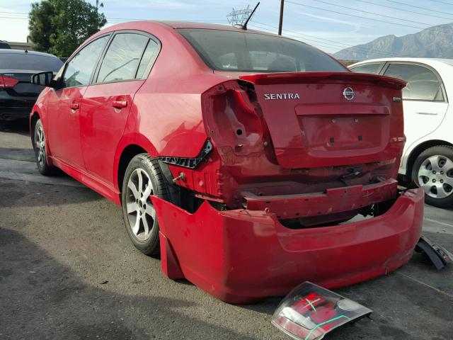 3N1AB6AP9CL756322 - 2012 NISSAN SENTRA 2.0 RED photo 3