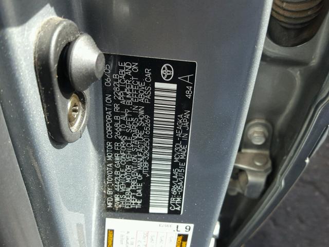 JTDBF32K250165269 - 2005 TOYOTA CAMRY LE SILVER photo 10