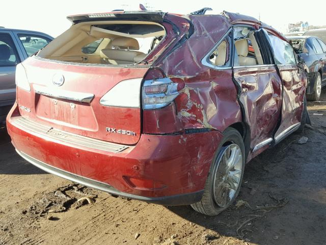 JTJBC1BA0A2005987 - 2010 LEXUS RX 450 BURGUNDY photo 4