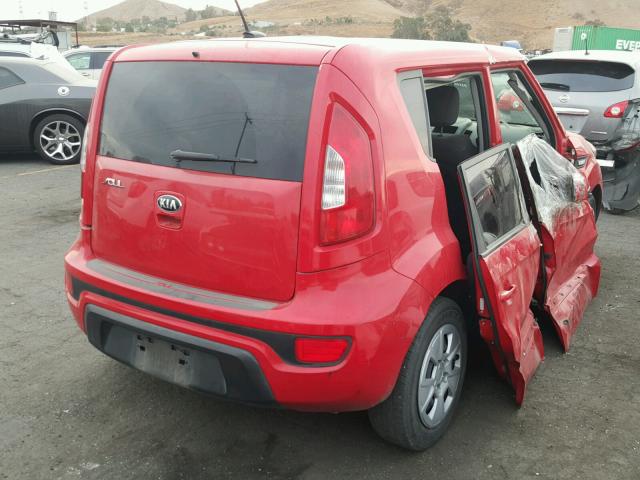 KNDJT2A51D7628051 - 2013 KIA SOUL RED photo 4