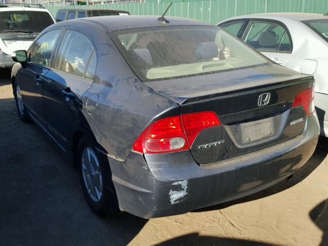 JHMFA36297S011884 - 2007 HONDA CIVIC HYBR GRAY photo 3