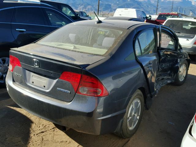 JHMFA36297S011884 - 2007 HONDA CIVIC HYBR GRAY photo 4