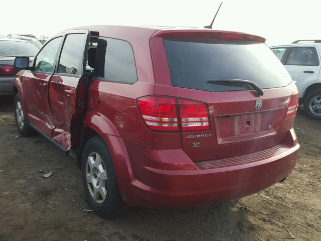 3D4GG47B59T223470 - 2009 DODGE JOURNEY SE MAROON photo 3