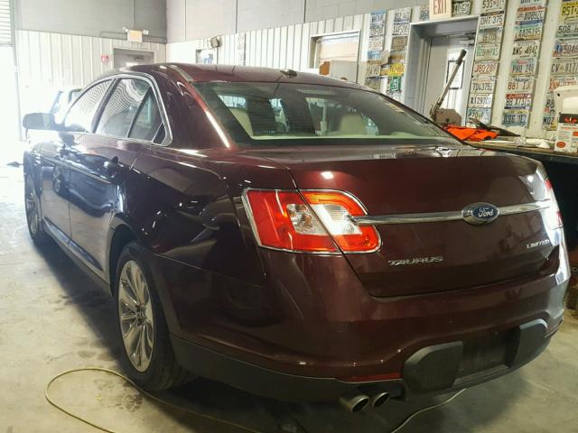 1FAHP2FW8BG125530 - 2011 FORD TAURUS LIM BURGUNDY photo 3