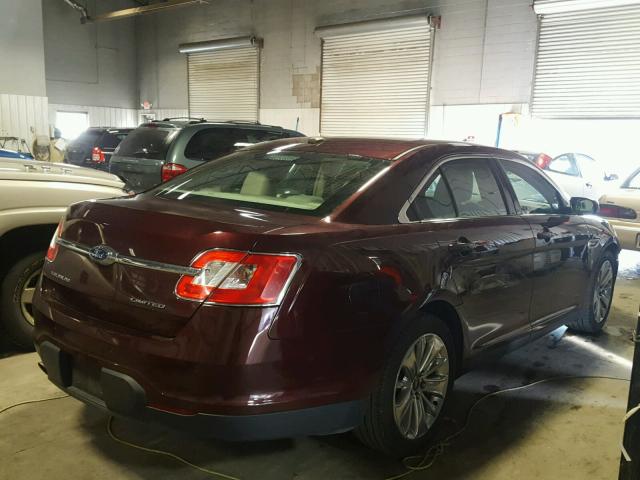 1FAHP2FW8BG125530 - 2011 FORD TAURUS LIM BURGUNDY photo 4