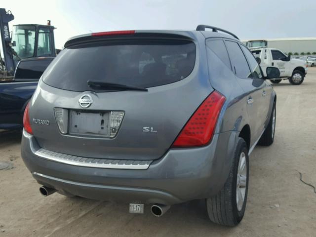 JN8AZ08TX7W503880 - 2007 NISSAN MURANO SL GRAY photo 4