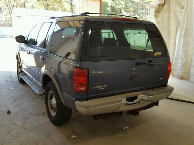 1FMPU18L91LA92566 - 2001 FORD EXPEDITION BLUE photo 3