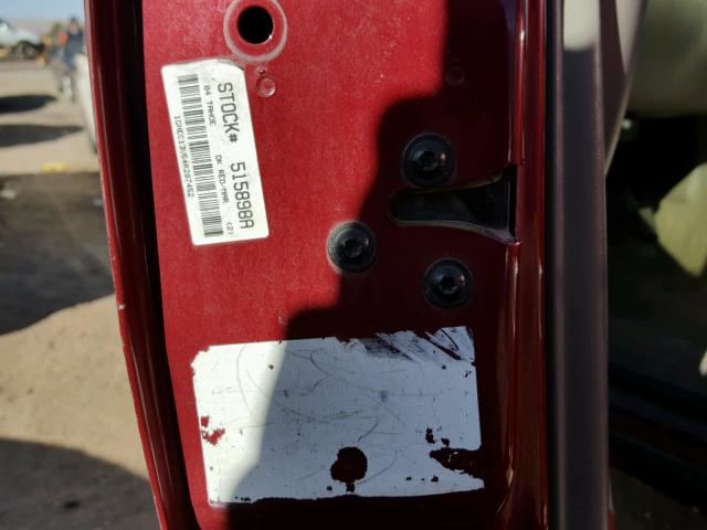 1GNEC13V54R287452 - 2004 CHEVROLET TAHOE C150 MAROON photo 10