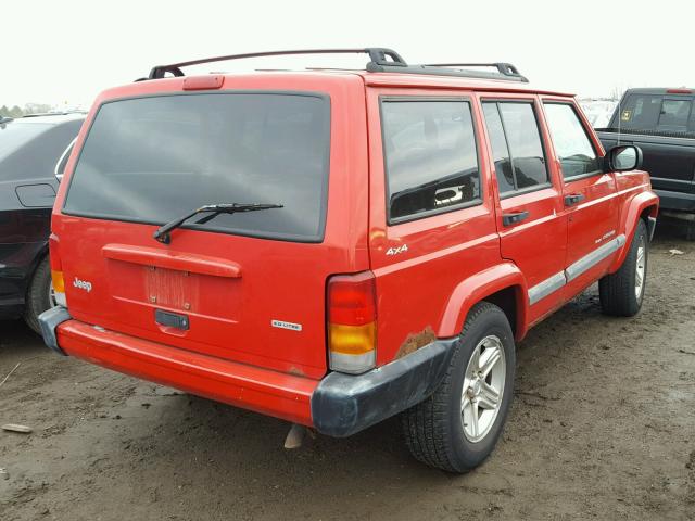 1J4FF48S41L536126 - 2001 JEEP CHEROKEE S RED photo 4