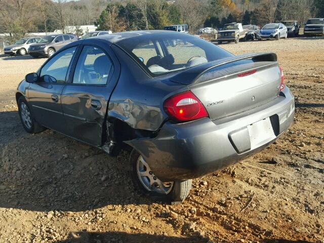 1B3ES56C74D618401 - 2004 DODGE NEON SXT CHARCOAL photo 3