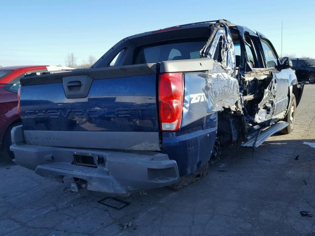 3GNEK13T62G275910 - 2002 CHEVROLET AVALANCHE BLUE photo 4