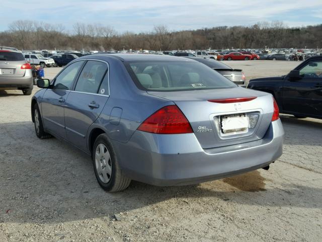 1HGCM56447A040547 - 2007 HONDA ACCORD LX BLUE photo 3