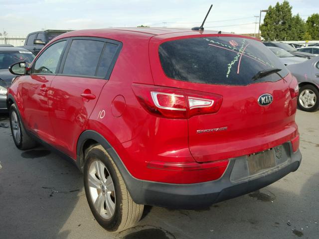 KNDPB3A23D7365425 - 2013 KIA SPORTAGE B RED photo 3