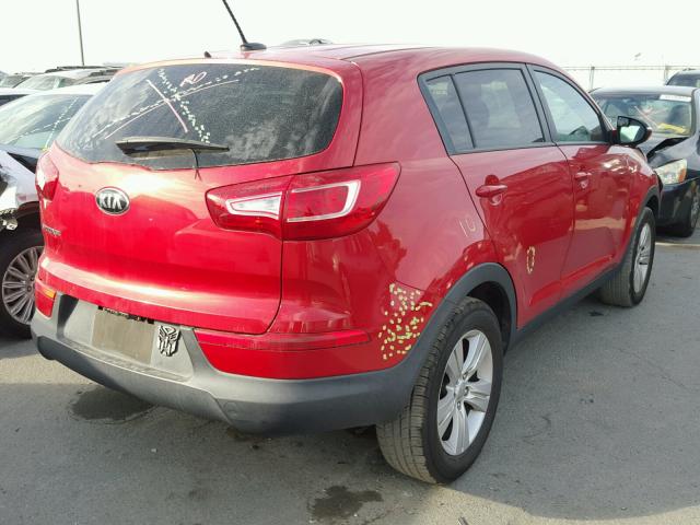 KNDPB3A23D7365425 - 2013 KIA SPORTAGE B RED photo 4