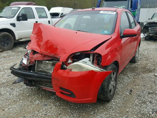 KL1TD56E79B608057 - 2009 CHEVROLET AVEO LS RED photo 2