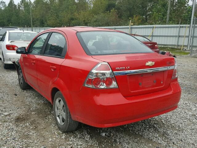 KL1TD56E79B608057 - 2009 CHEVROLET AVEO LS RED photo 3