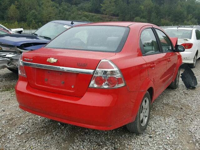 KL1TD56E79B608057 - 2009 CHEVROLET AVEO LS RED photo 4
