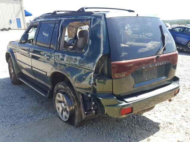 JA4LS41R4YP011169 - 2000 MITSUBISHI MONTERO SP GREEN photo 3