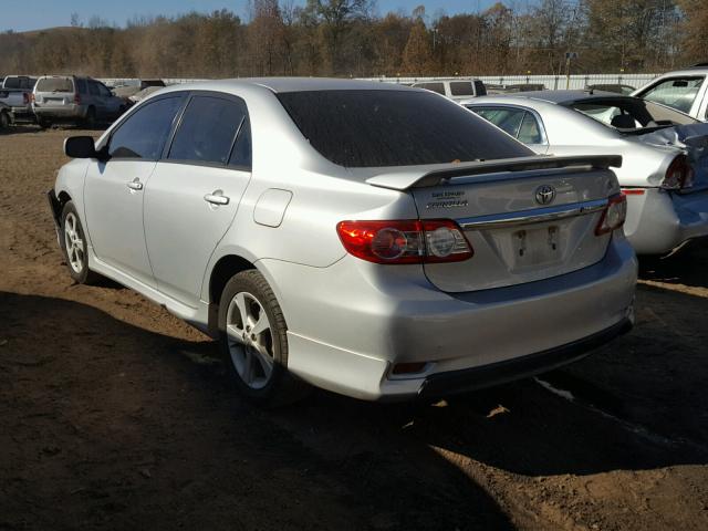 5YFBU4EE9DP213145 - 2013 TOYOTA COROLLA BA SILVER photo 3