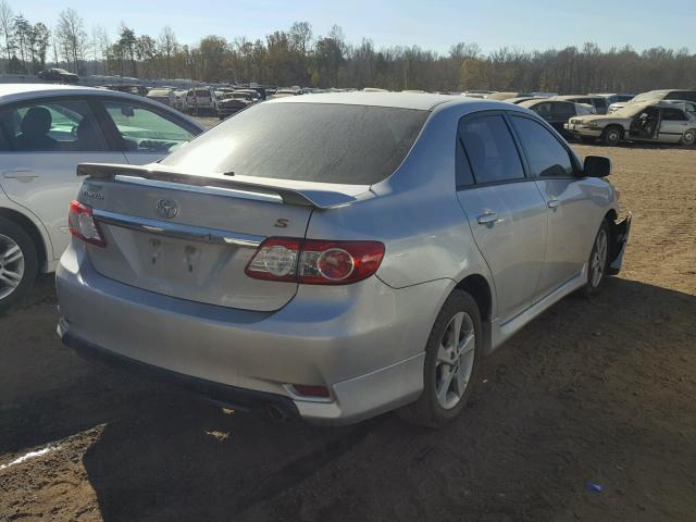 5YFBU4EE9DP213145 - 2013 TOYOTA COROLLA BA SILVER photo 4