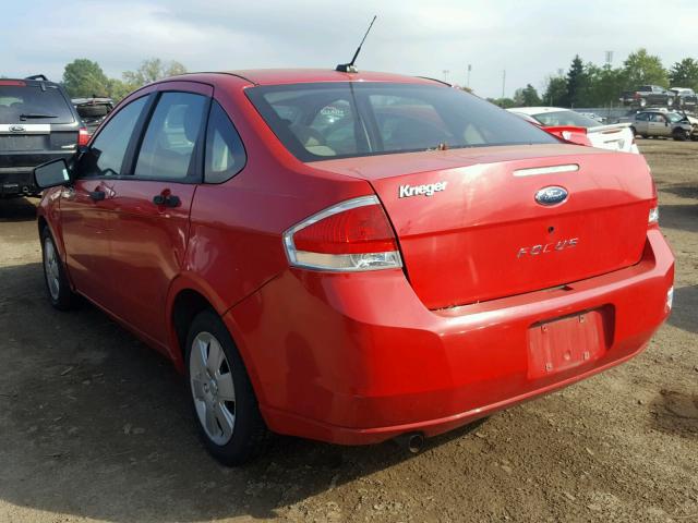 1FAHP34N18W202317 - 2008 FORD FOCUS S/SE RED photo 3