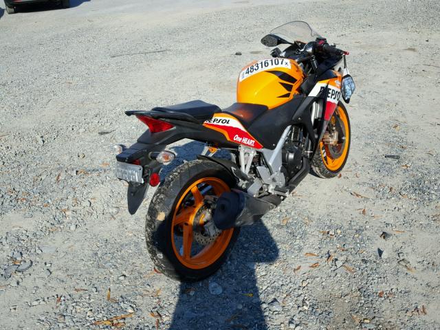 MLHMC4104D5303528 - 2013 HONDA CBR250 R ORANGE photo 4