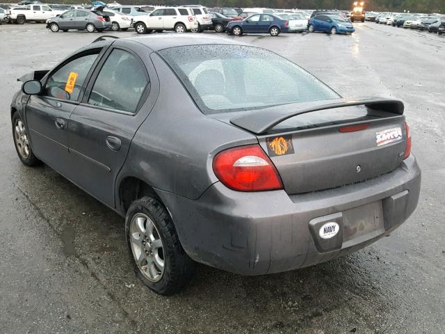 1B3ES56C84D540565 - 2004 DODGE NEON SXT CHARCOAL photo 3