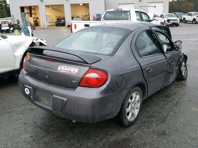 1B3ES56C84D540565 - 2004 DODGE NEON SXT CHARCOAL photo 4