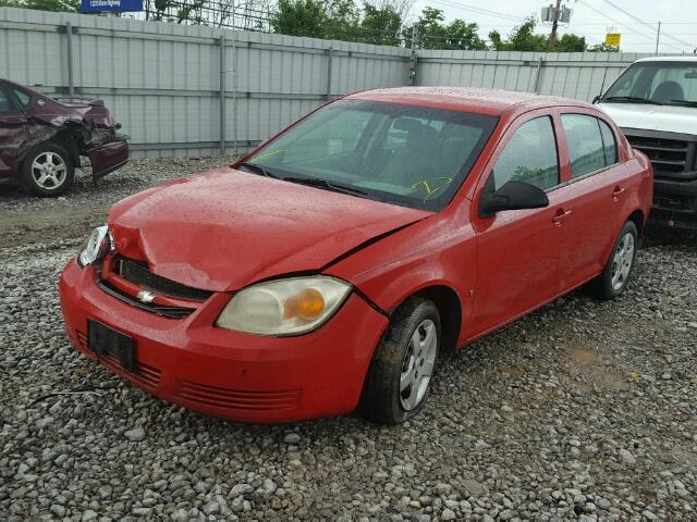 1G1AK58F987167067 - 2008 CHEVROLET COBALT LS RED photo 2