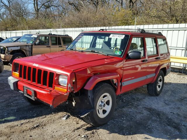 1J4FF48S2YL242346 - 2000 JEEP CHEROKEE S RED photo 2