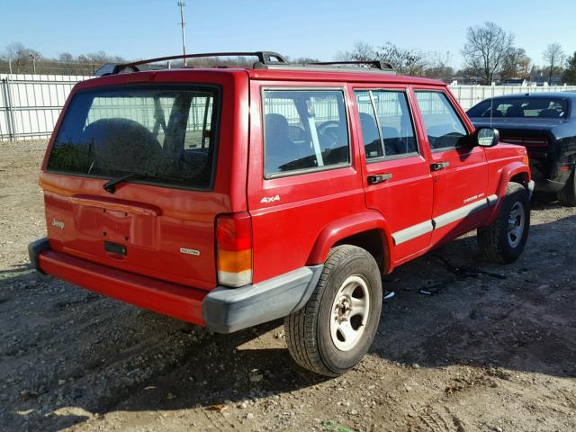 1J4FF48S2YL242346 - 2000 JEEP CHEROKEE S RED photo 4