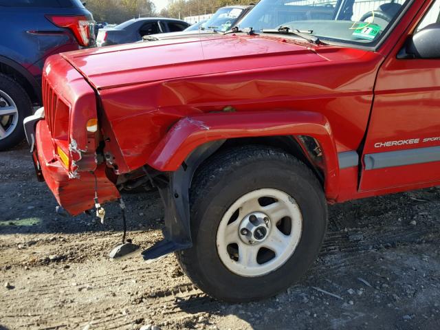 1J4FF48S2YL242346 - 2000 JEEP CHEROKEE S RED photo 9