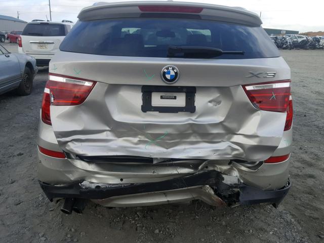 5UXWX7C50G0K36419 - 2016 BMW X3 XDRIVE3 SILVER photo 9