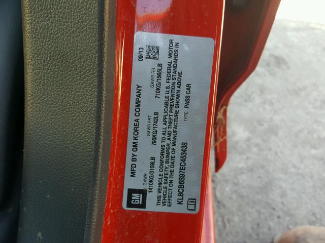 KL8CB6S97EC453438 - 2014 CHEVROLET SPARK LS RED photo 10